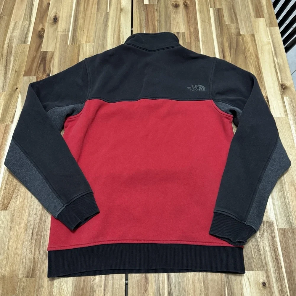 North Face Pullover Mens S Red Black Alphabet City 1/4 T Snap Fleece Outdoor